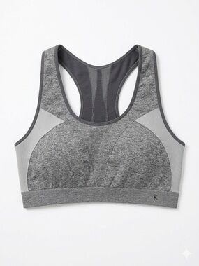 Danskin Charcoal Gray Racerback Sports Bra with Mesh Accents